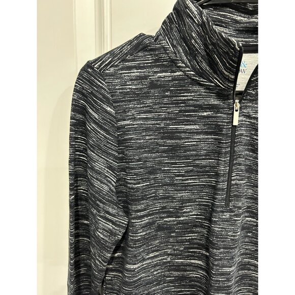 Croft & Barrow Womens Black White Half Zip Pullover Top Size Small - Picture 4 of 8